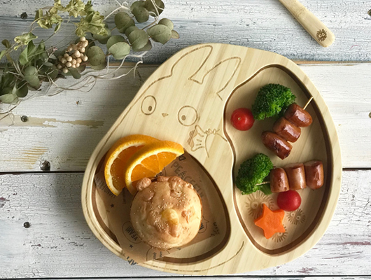 中トトロふろしきプレートセット盛り付け
