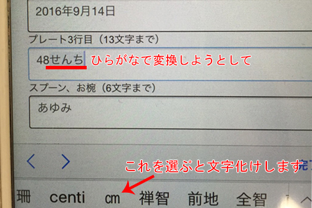 センチ文字化け