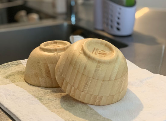 洗ったあとのお椀
